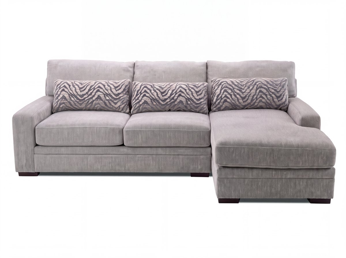 2612 Amalfi Sectional Head-On in 2540-92 Applegate Pebble