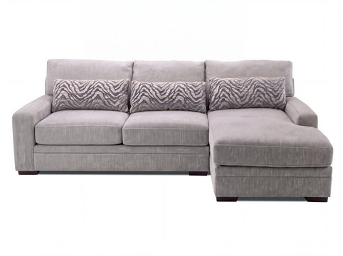 2612 Amalfi Sectional Head-On in 2540-92 Applegate Pebble