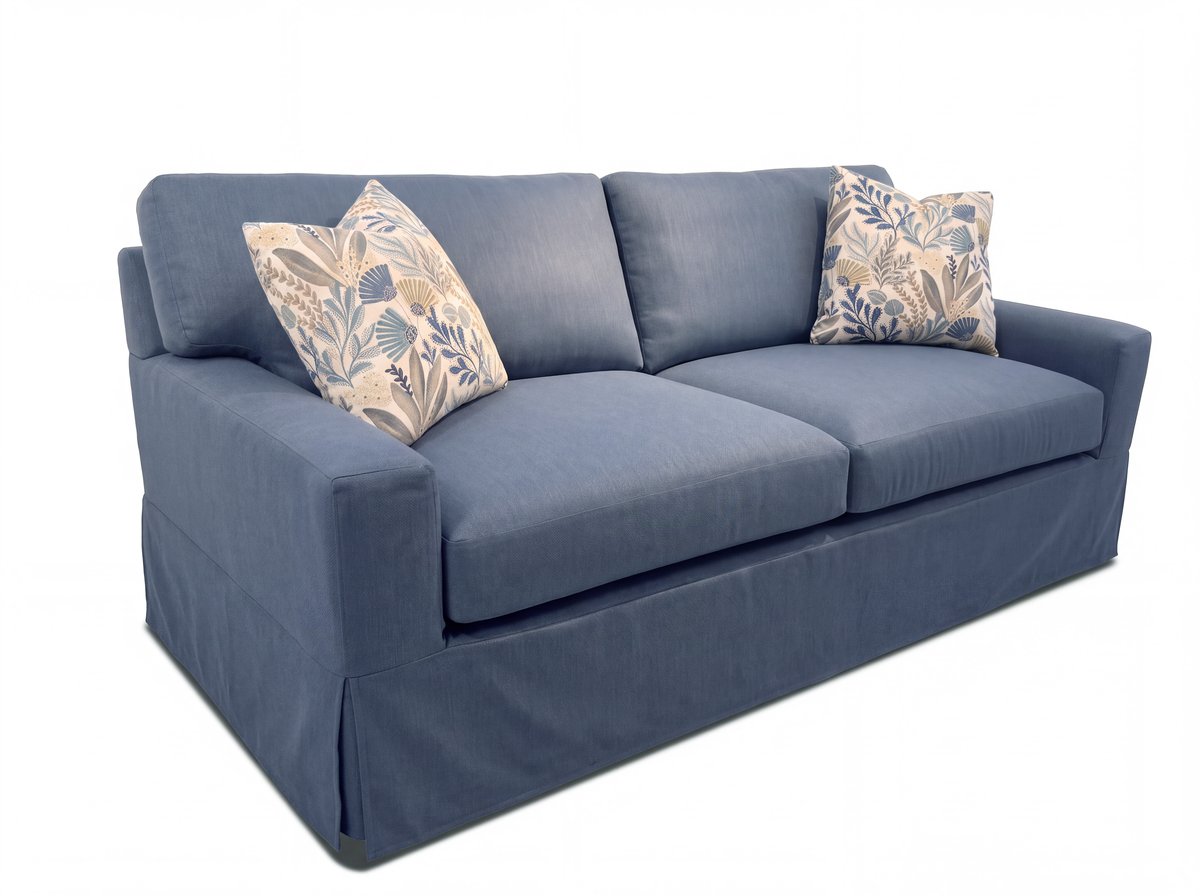 2623-302 Leigh Slipcover Sofa 3-4 in 2239-44 Spectrum Denim