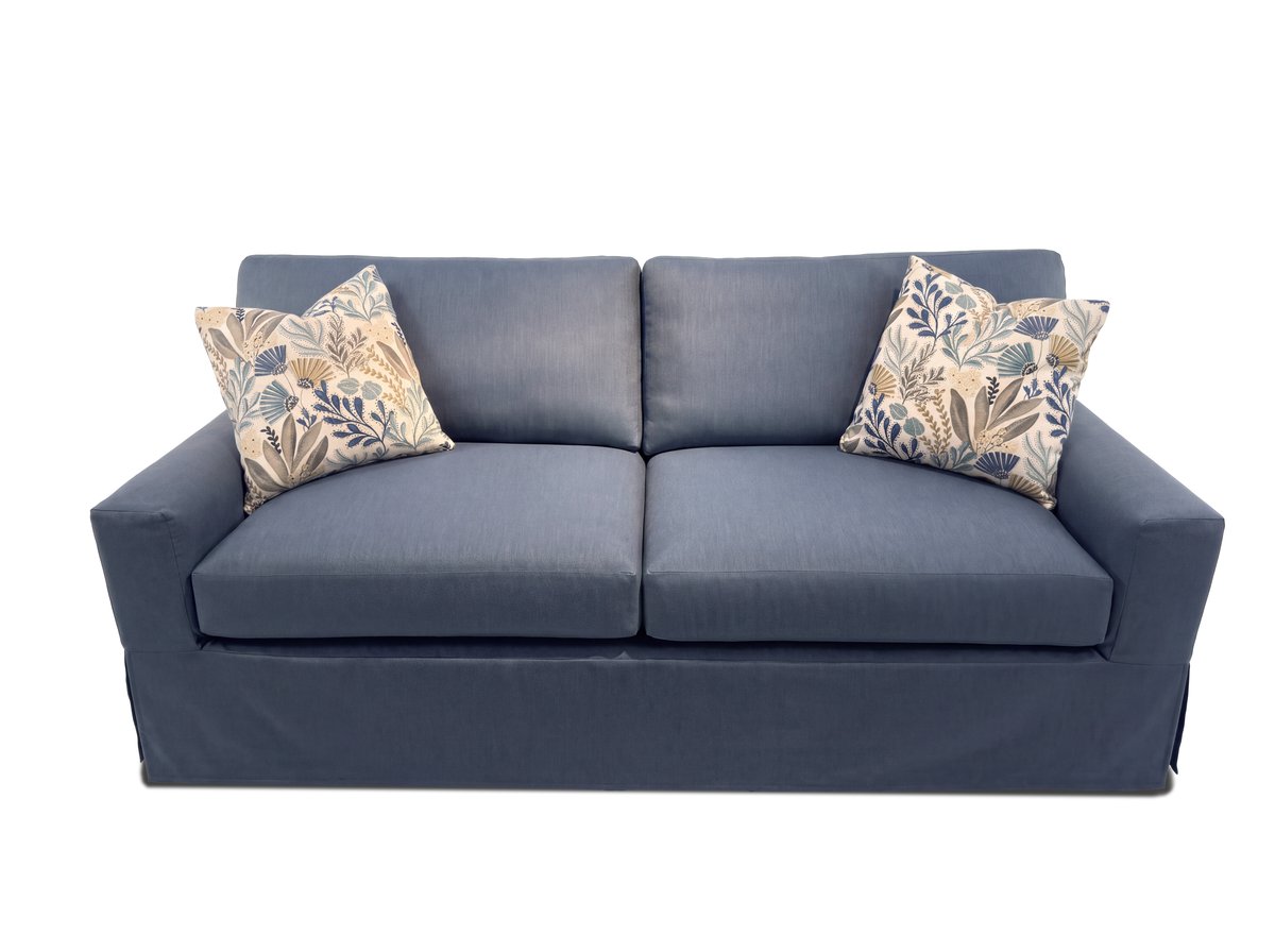 2623-302 Leigh Slipcover Sofa Head-On in 2239-44 Spectrum Denim