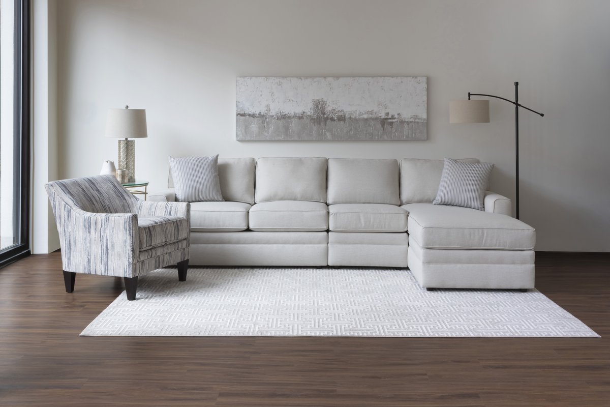 COLOR Riley 3 Piece Large Chaise with Katelyn Chair 2