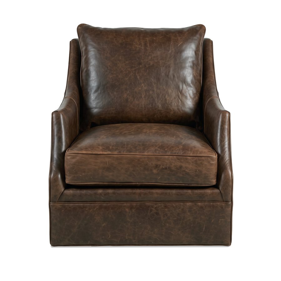 L2636-800 Tessa Swivel Chair Head-On in 0045-89 Jala Cognac