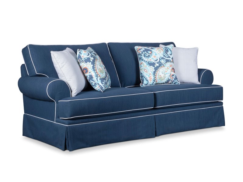 6262-3Q7 Emily Blue Denim Sofa Angle w TPs