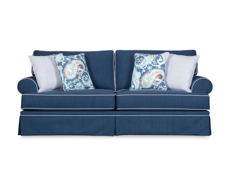 6262-3Q7 Emily Blue Denim Sofa Front