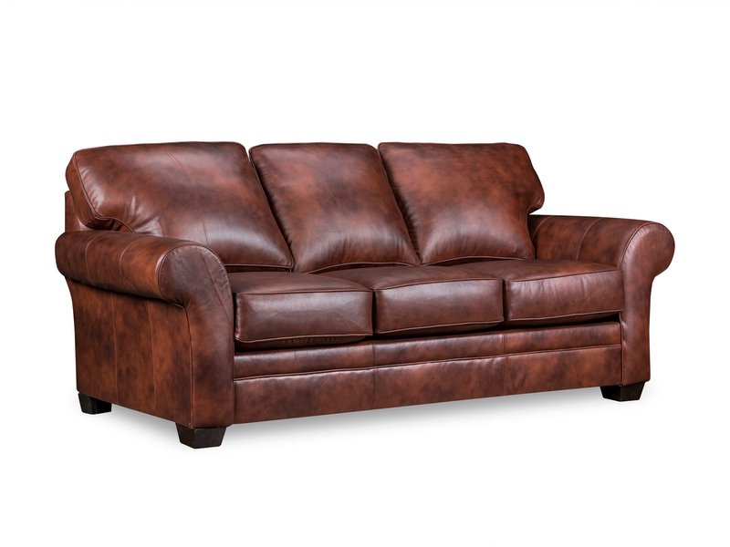 L7902-7 Zachary Leather Sleeper Sofa Angle